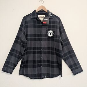 Marvel Cakeworthy Hercules Venom Graphic Plaid Flannel Button Up Shirt Men L NWT
